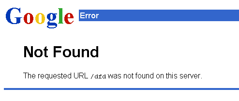 Сообщение об ошибке 404 в Google